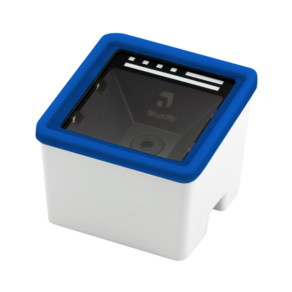 BlueAir eTicket 定置式2次元コードリーダー 有線 / 無線 USB接続 Bluetooth IP52対応ブルーラバーフレーム装着モデル バッテリ搭載