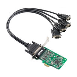4ポート RS-232C PCI Expressボード、ロープロファイル、DB9オスケーブル付