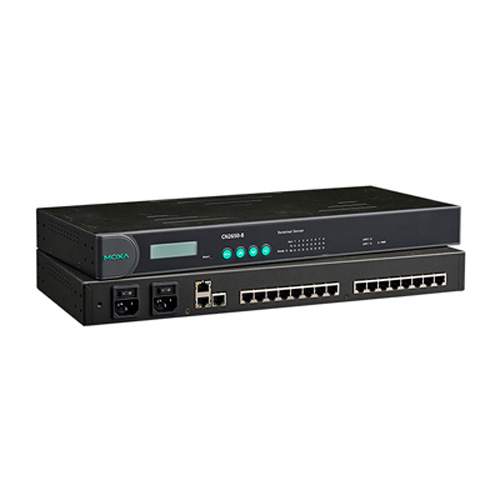 8ポート RS-232C/422/485 デュアルLANターミナルサーバ、デュアルAC電源、Tモデル