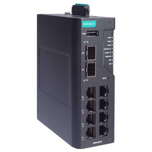 8FE銅線＋2GbE SFPマルチポート 産業用セキュアルーター VPN (ワイド温度モデル)